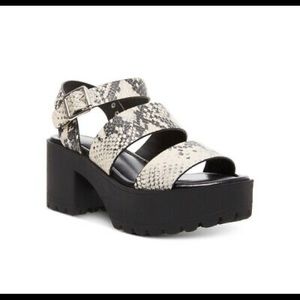 Madden Girl Chunky Snake Skin Platform Sandals